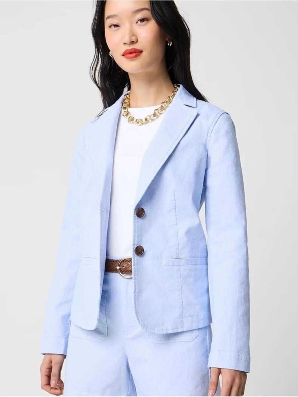 J. Crew Unlined Cotton Blend Tailored Blazer Academia Office Versatile  Size 8